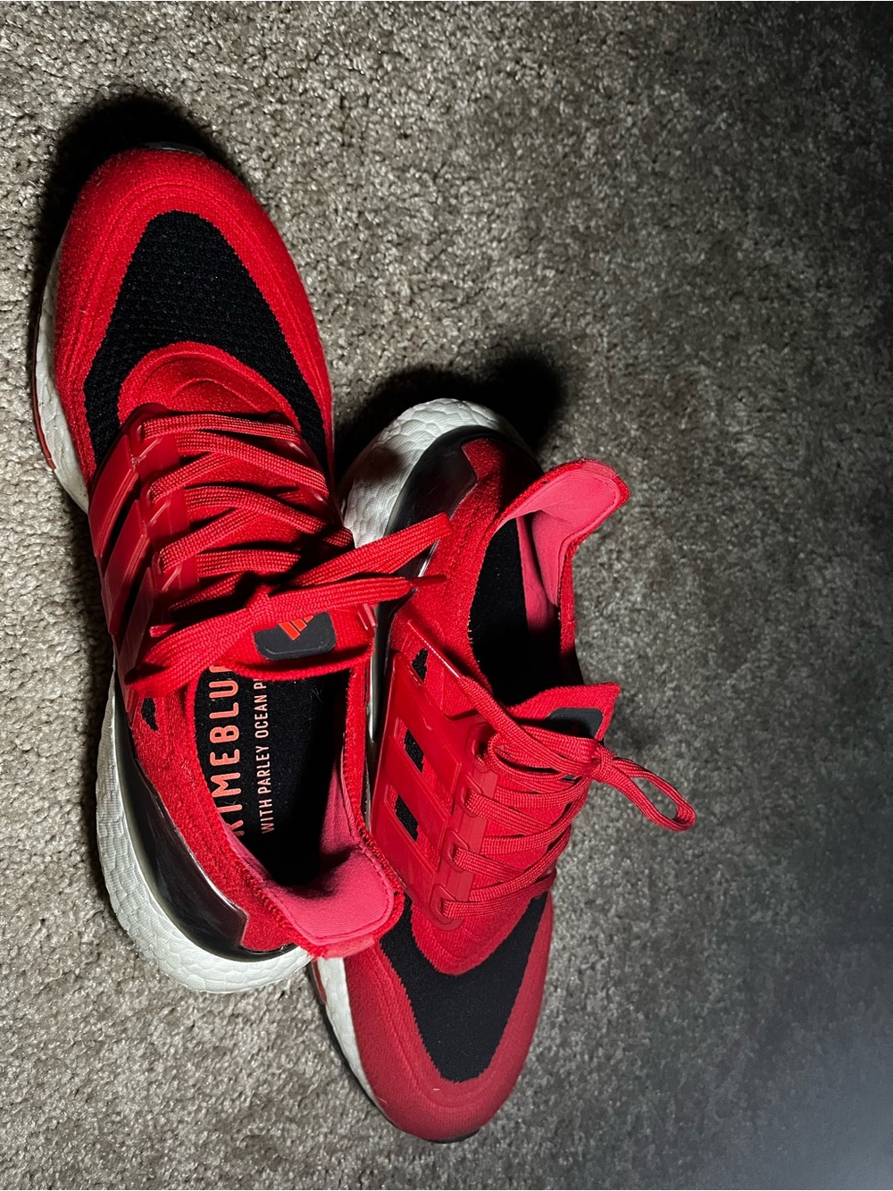 adidas ultraboost Red Athletic Sneakers with Black Accents